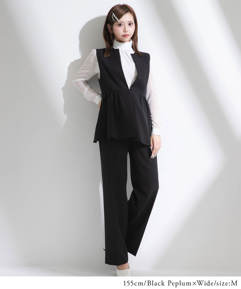 軽やかな着心地楽ちんスーツセットアップ【M/L/LL】【大きいサイズ有】