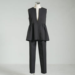 (ブラック)ペプラム×クロップド