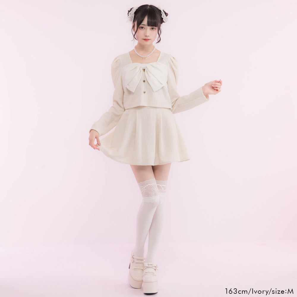 ラメツイードビッグリボンセットアップ – レディースファッション通販