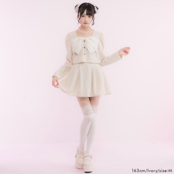 ラメツイードビッグリボンセットアップ