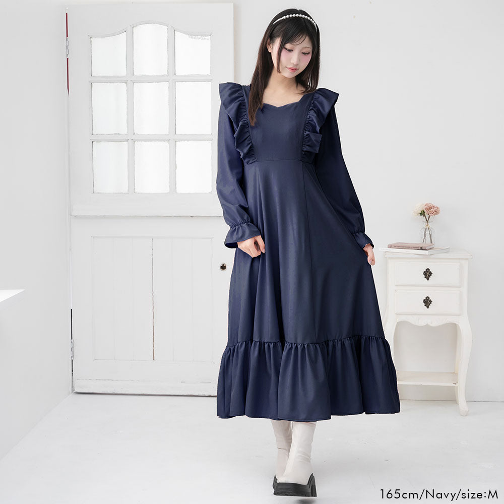 バックリボンマキシワンピース【大きいサイズ有】 – レディース