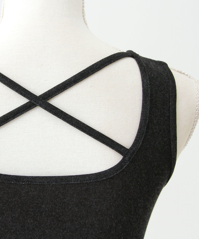 【メール便】バッククロスグリッタータンクトップ