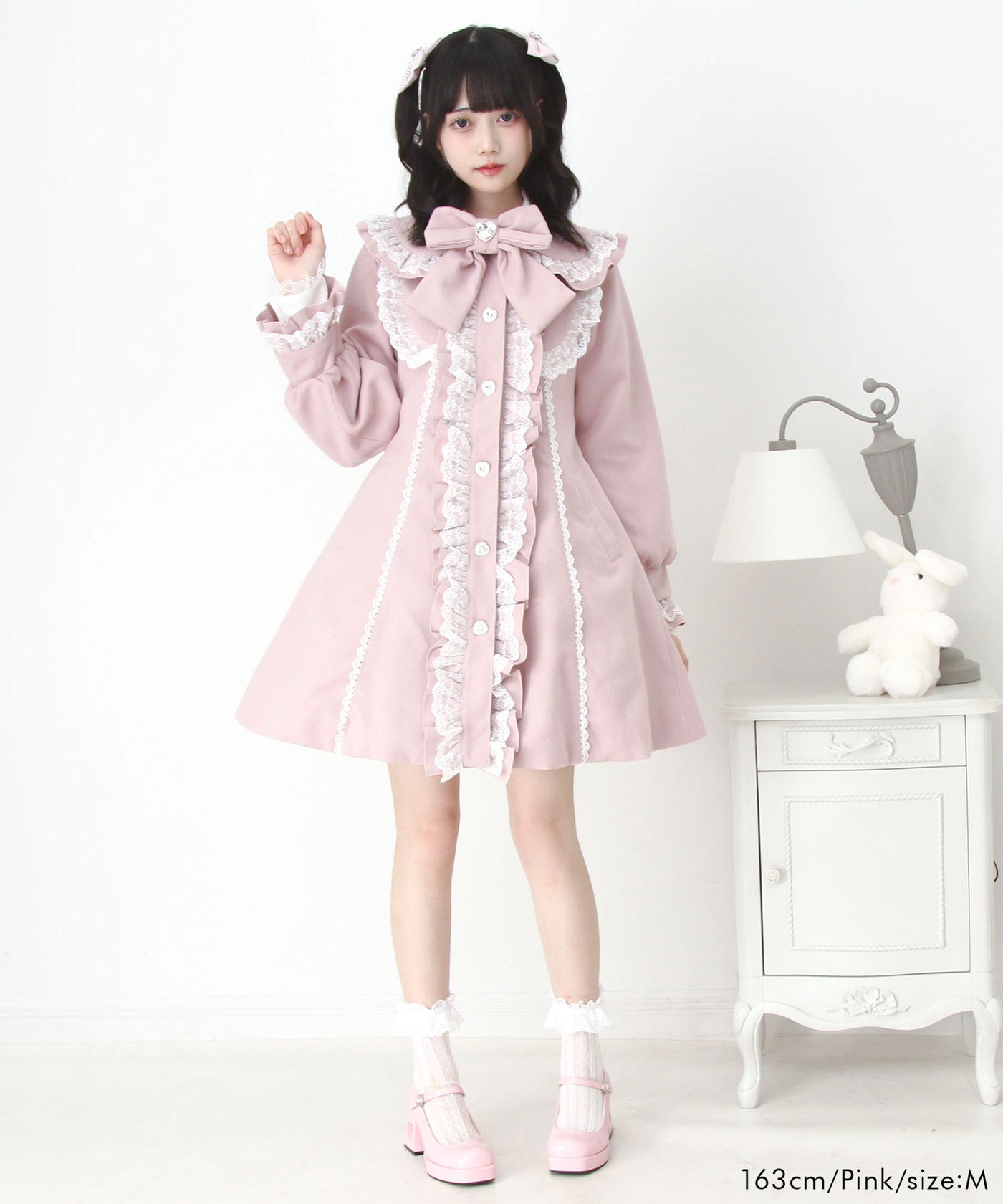 人気完売　パールフリルコート 丸襟ヨークリボンフリルコート – レディースファッション通販の