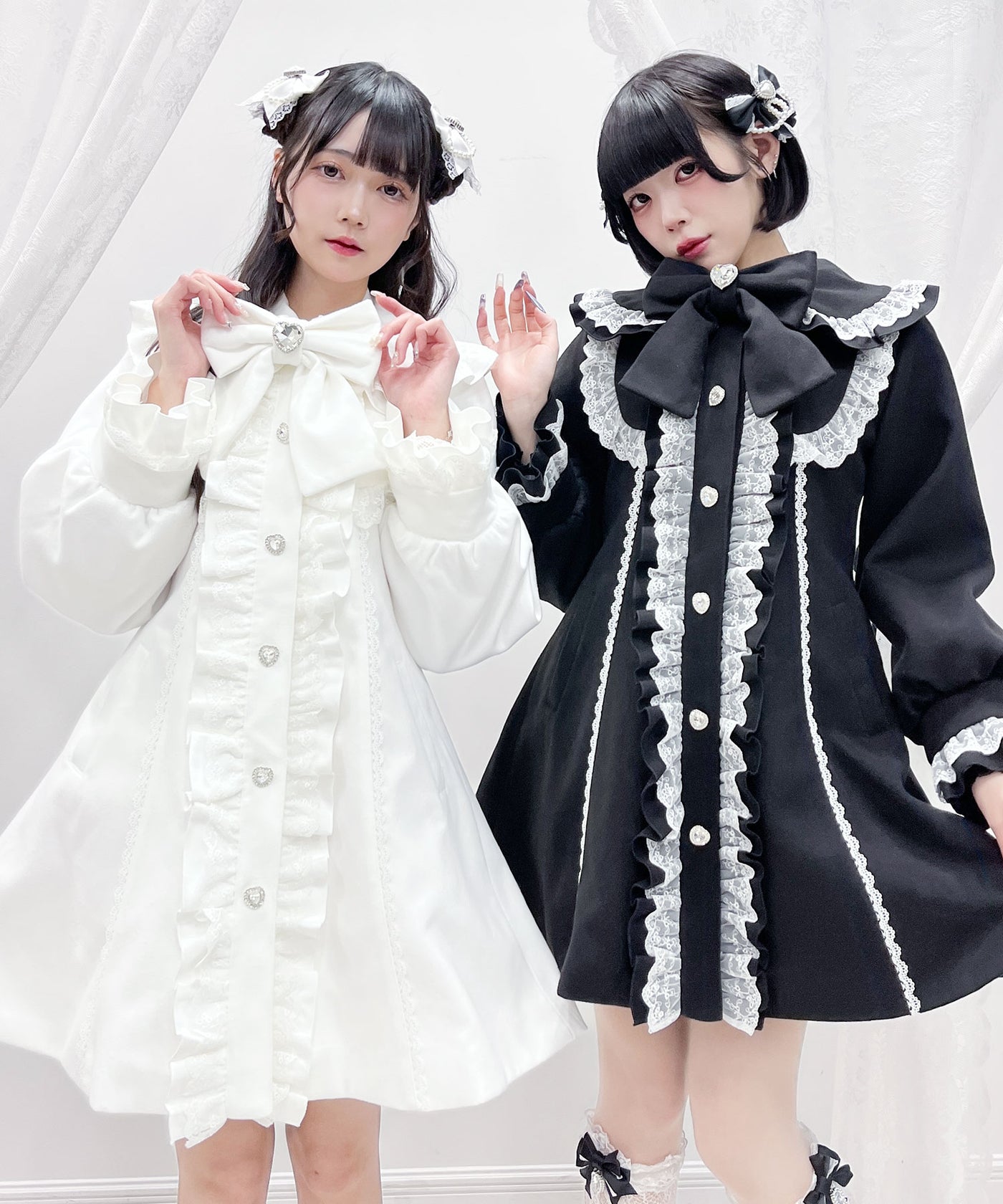 エムズグレイシー フリルテーラードドレスコート　　ロングコート　パール　リボン フリル付きテーラードドレスコート | msgracy