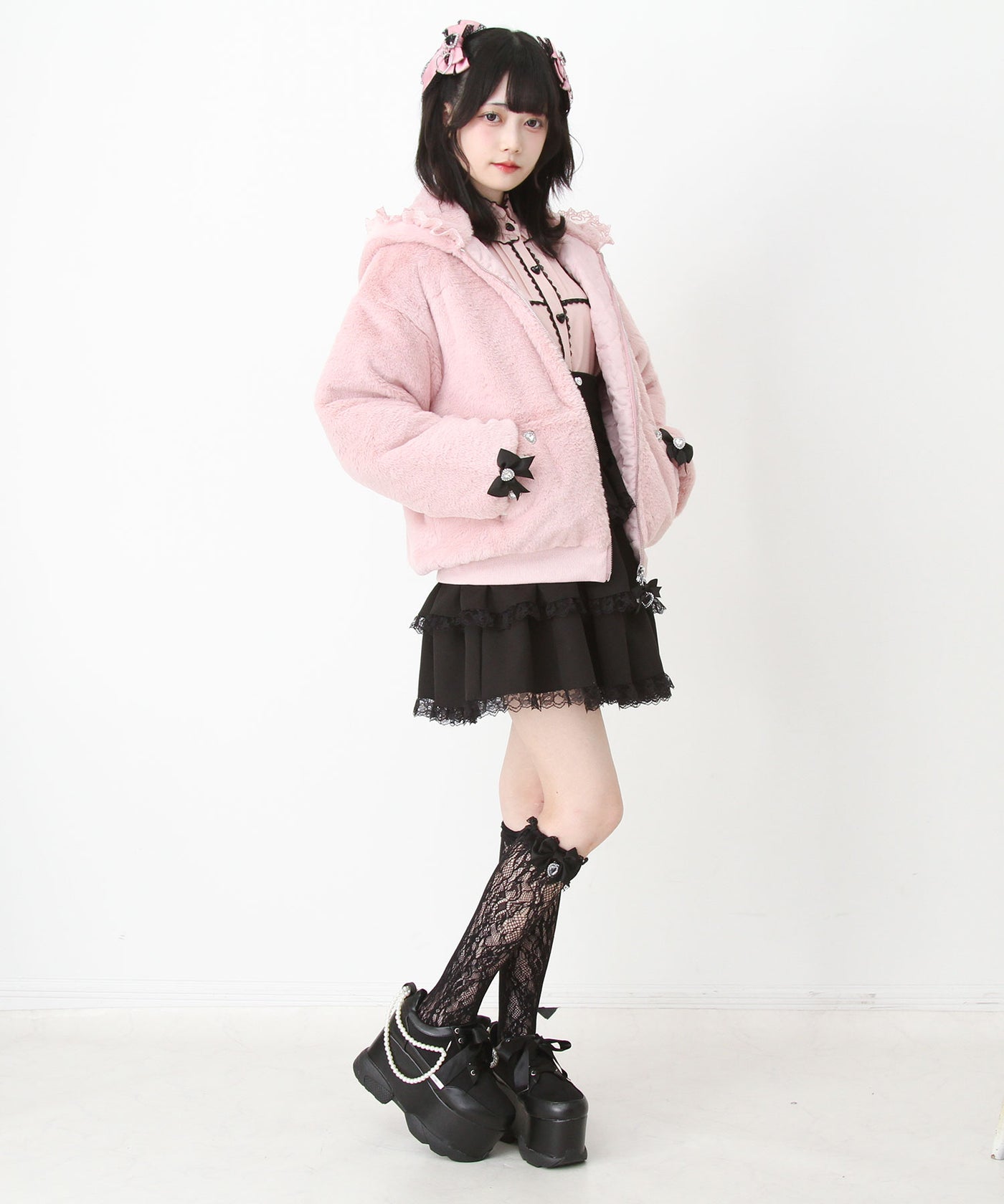 袖レースファーコート レースフードファーブルゾン – レディースファッション通販の夢展望