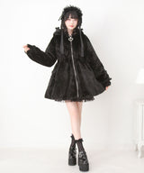 選べるフードデザインフレアファーコート