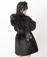 選べるフードデザインフレアファーコート