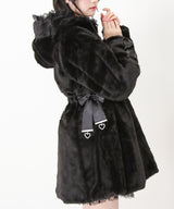 選べるフードデザインフレアファーコート