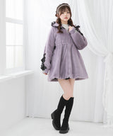 選べるフードデザインフレアファーコート