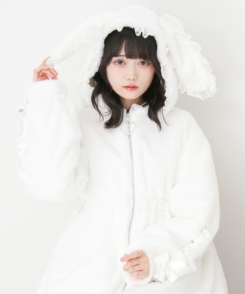 選べるフードデザインフレアファーコート