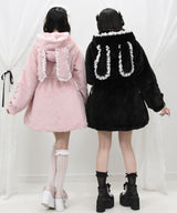 選べるフードデザインフレアファーコート