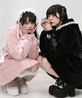 選べるフードデザインフレアファーコート