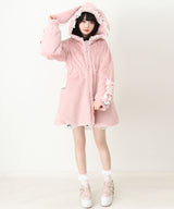 選べるフードデザインフレアファーコート