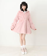 選べるフードデザインフレアファーコート