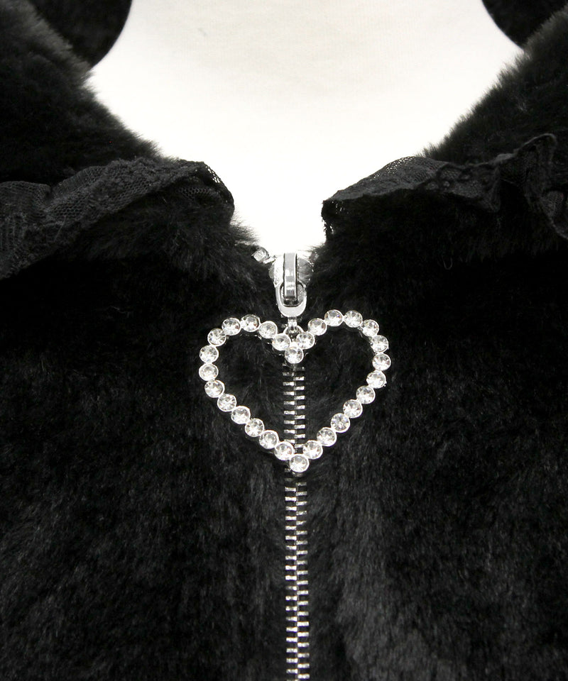 選べるフードデザインフレアファーコート