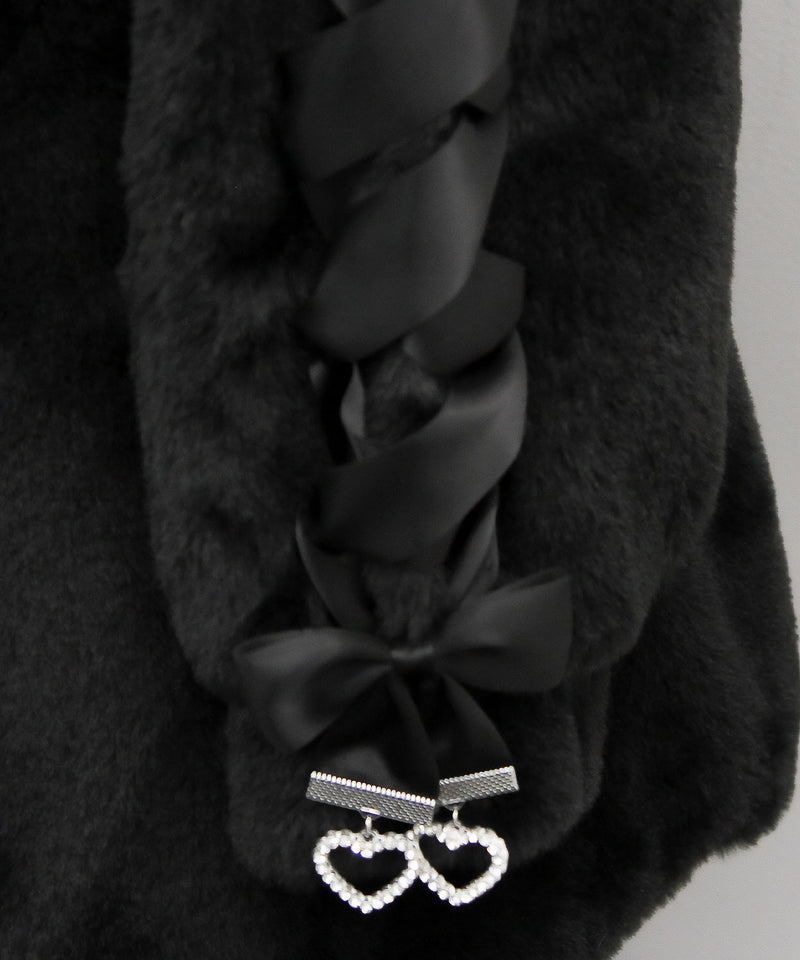 選べるフードデザインフレアファーコート