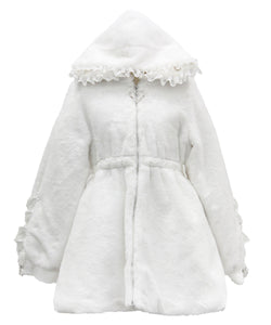 選べるフードデザインフレアファーコート