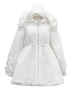 選べるフードデザインフレアファーコート