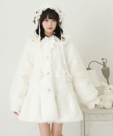 キラキラビジュー襟デザインファーコート