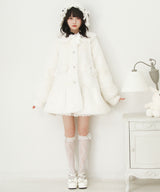 キラキラビジュー襟デザインファーコート