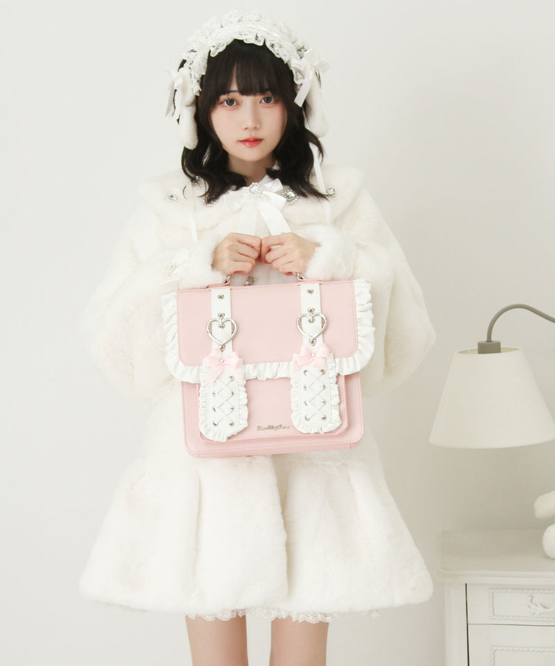 キラキラビジュー襟デザインファーコート