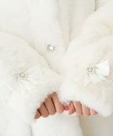 キラキラビジュー襟デザインファーコート