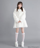 キラキラビジュー襟デザインファーコート