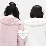 キラキラビジュー襟デザインファーコート