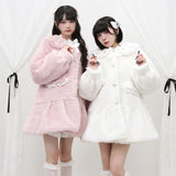 キラキラビジュー襟デザインファーコート