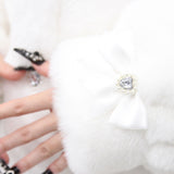 キラキラビジュー襟デザインファーコート