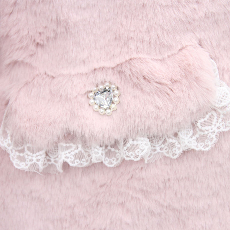 キラキラビジュー襟デザインファーコート