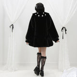 キラキラビジュー襟デザインファーコート