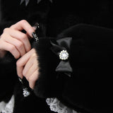 キラキラビジュー襟デザインファーコート