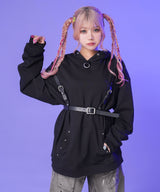 上質スウェットデビル悪魔の角耳付きオーバースウェットorZIPパーカー【大きいサイズ有】