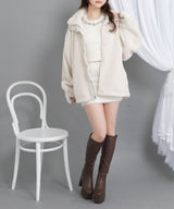 アームウォーマー付ビジューシャギーミニスカートセットアップ3点セット【ニット】