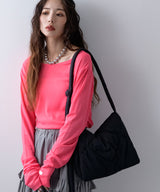 キルティングフラップショルダーバッグ