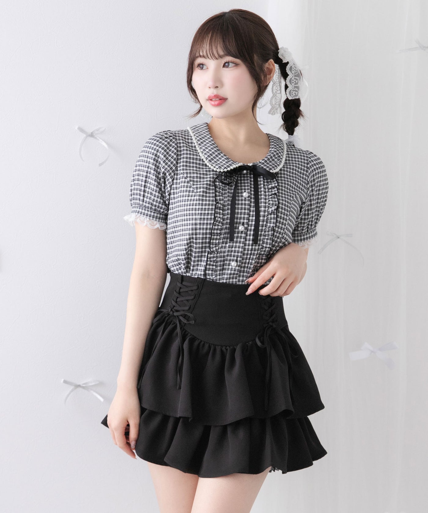 レース付きティアードミニOP レースティアードミニワンピース | ファッション通販サイト NUGU