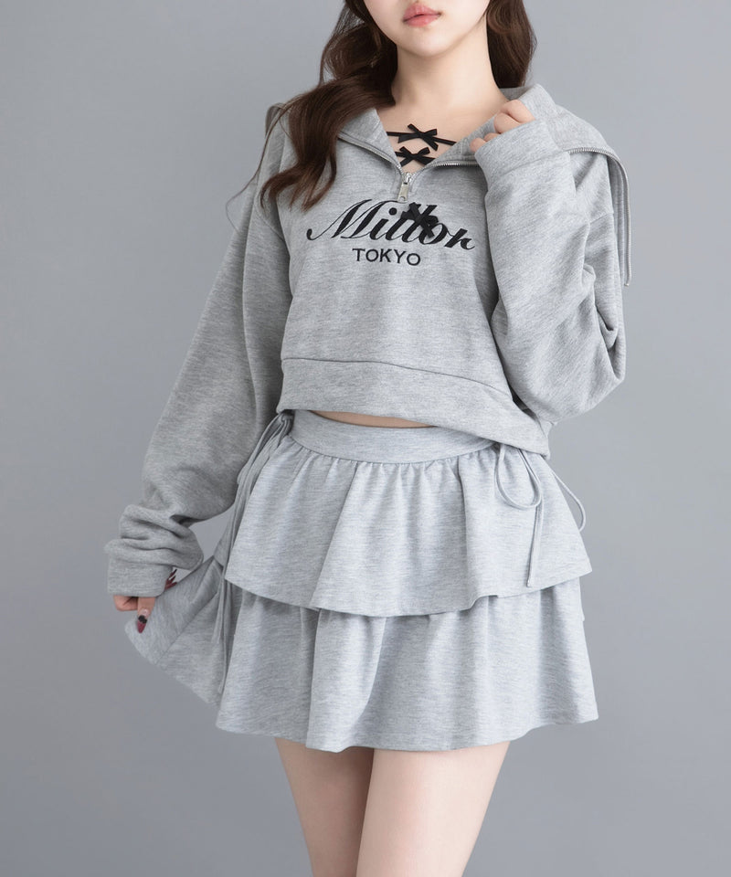 Fitmore 裾フリルジャガードドッキングスウェット　miyuu Fitmore 裾フリルジャガードドッキングスウェット miyuu 裾