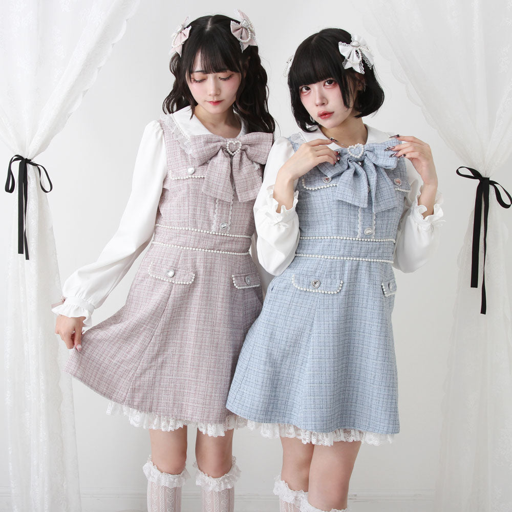 令嬢ワンピ PATOU ツイード製ベルトワンピース tocco closet（トッコ クローゼット）の「ベルト付きスカラップ