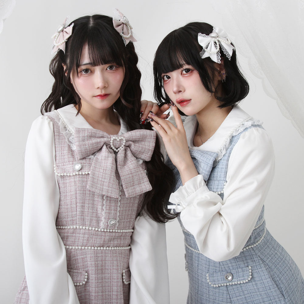 ハートパールお嬢様ツイードワンピース – レディースファッション通販