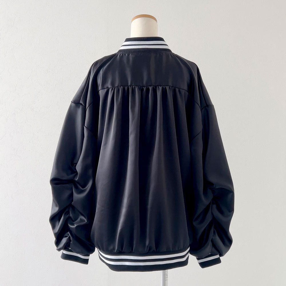 オーバーサイズサテンスタジャン – レディースファッション通販