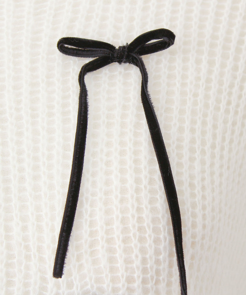 ランダムリボンシアーニット