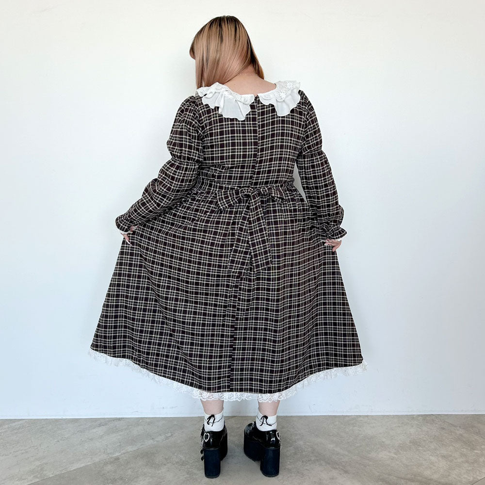 4L~6L】レースフリルクラシカルチェックワンピース – レディース