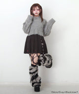 【新春セール】スタッズクロスブレードファーレッグウォーマー