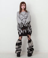 【新春セール】スタッズクロスブレードファーレッグウォーマー