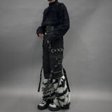 【新春セール】スタッズクロスブレードファーレッグウォーマー