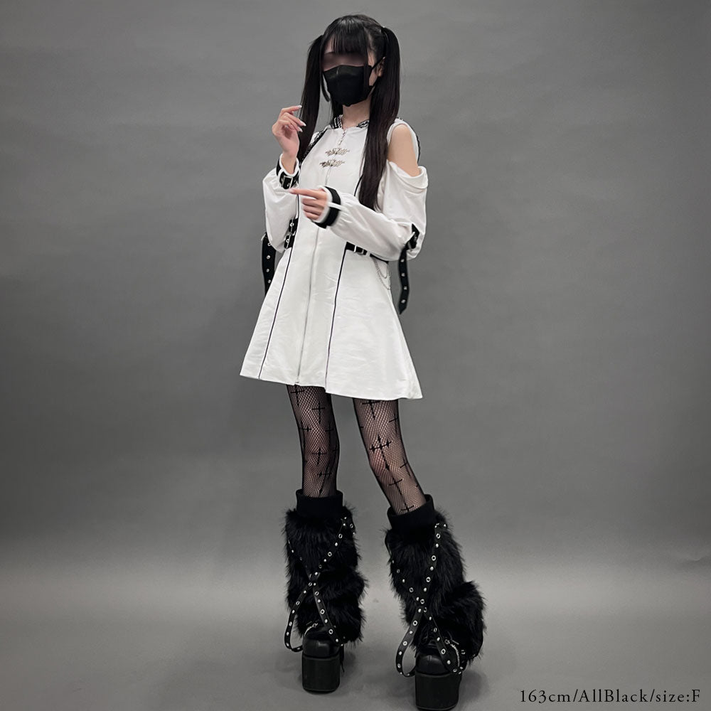 夢展望 Deviants スタッズクロスフレードファー レッグウォーマー スタッズクロスブレードファーレッグウォーマー – レディース