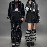 【新春セール】スタッズクロスブレードファーレッグウォーマー