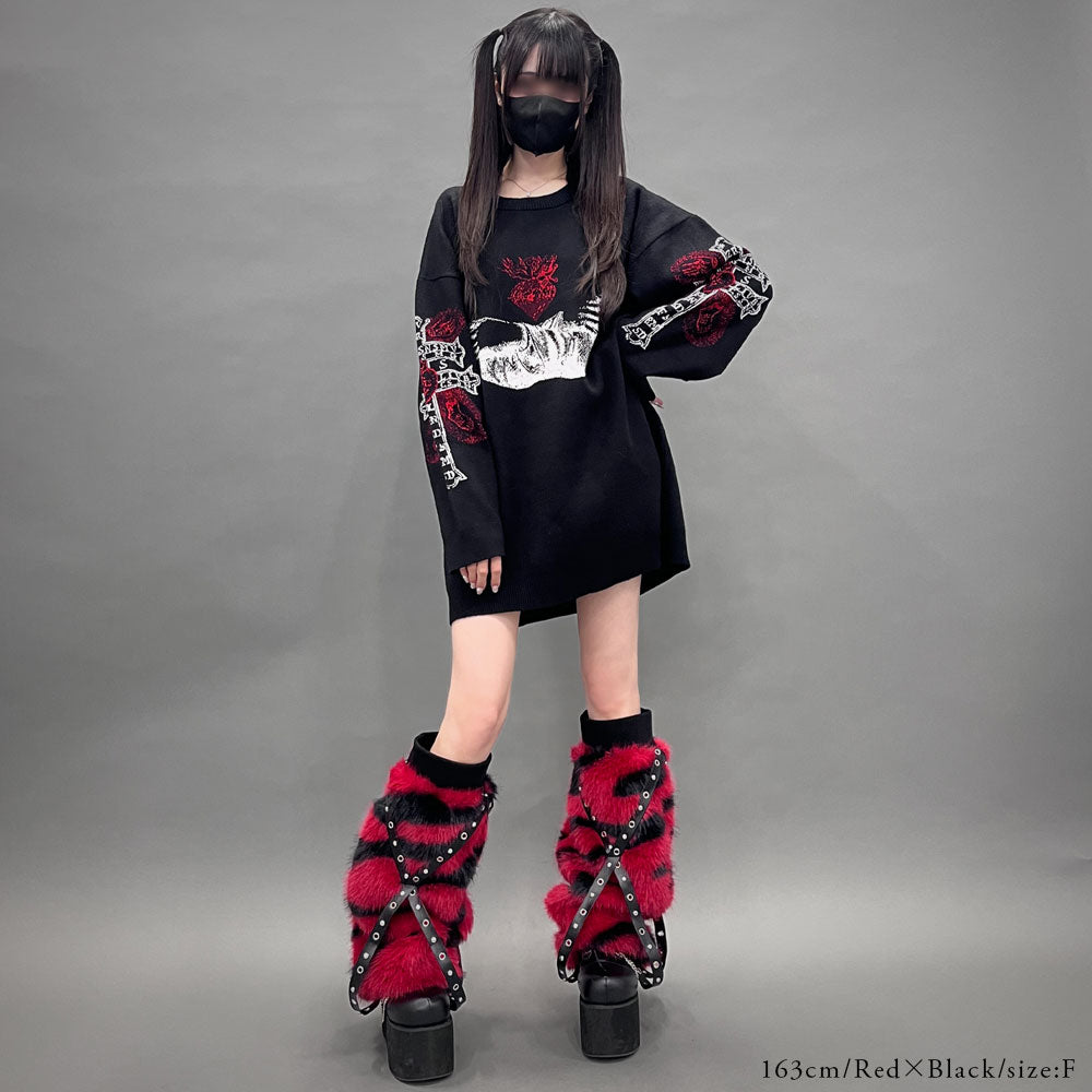 スタッズクロスブレードファーレッグウォーマー – レディース