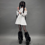 【新春セール】スタッズクロスブレードファーレッグウォーマー